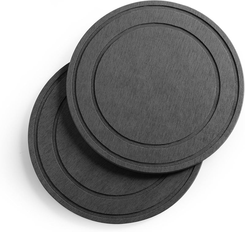Relime Diatomaceous Earth Plant Saucer for Indoor, 2 Pack 8 inch, Instant Dry Pot Saucer, Plant Drip & Drainage Tray for Indoor, Stone Gray - Image 1